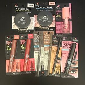 Kokie Nourish Tint Lip Oil Shade Stay Lip Stain Brow Pencil Eyeliner Mascara